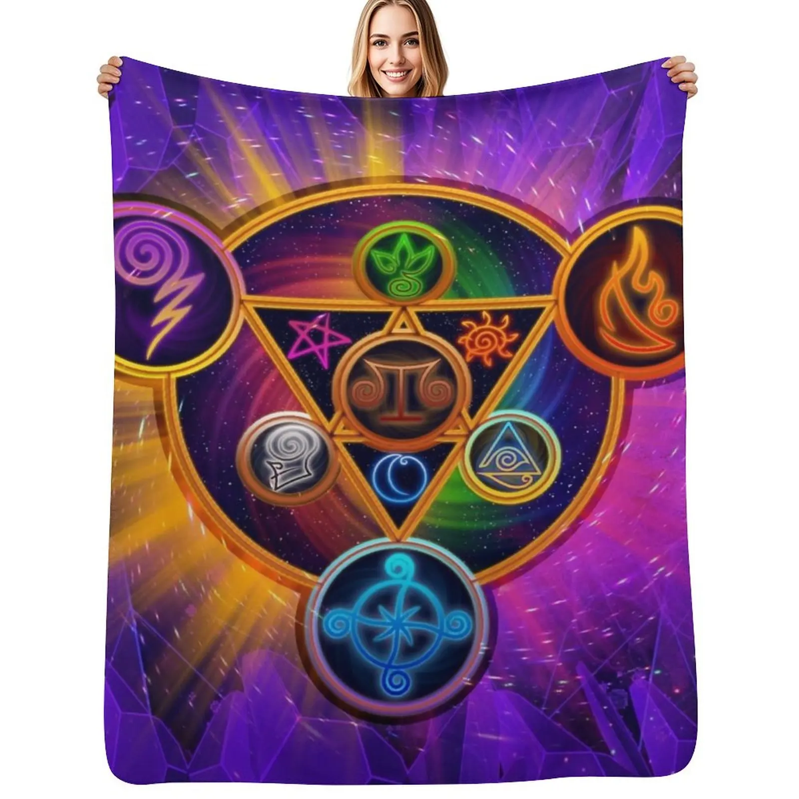 

Wizard101 - The Spiral Schools Throw Blanket Retros blankets and throws for winter for babies Blankets