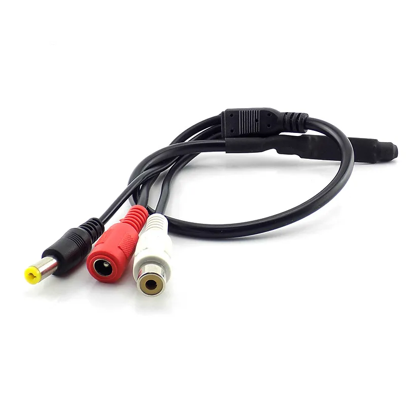 DC 12V Sound Monitor Audio Pickup Mini Pickup Audio Microphone RCA Power Cable for Cctv Security Camera DVR Video Surveillance