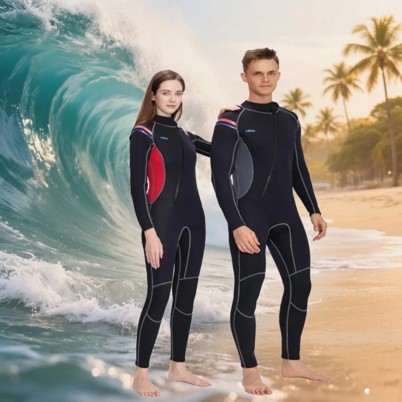

Unisex 3mm One-Piece Long Sleeve Wetsuit Warm Cold-Proof for Diving Surfing Snorkeling Winter Swimming