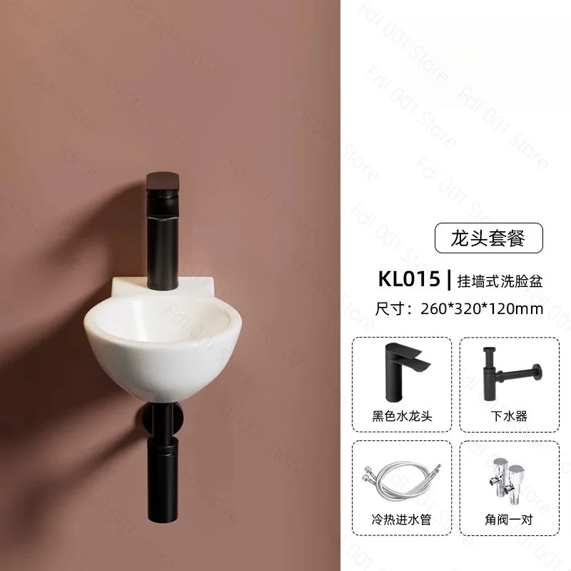 Small Wall Mounted Mini Washbasin Sink Compact for Small Space Bathroom