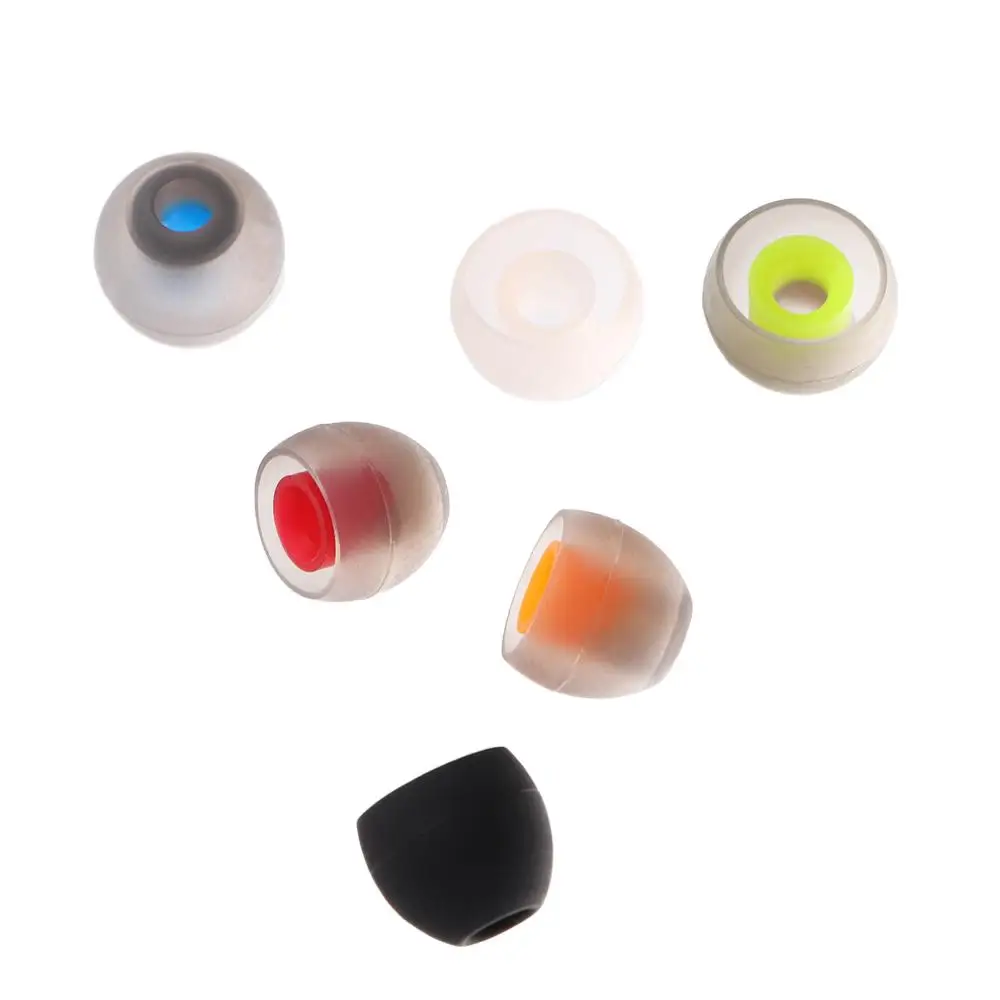 6Pairs Multiple Color Earphone Dual Color Silicone Ear Pads Eartip Cover Eartips Earbuds Caps