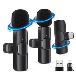 Microphone Lapel Wireless Lavalier Tie Mini Mic for Mobile Cell Android Phone Iphone Youtube Gaming Recording Professional Mic