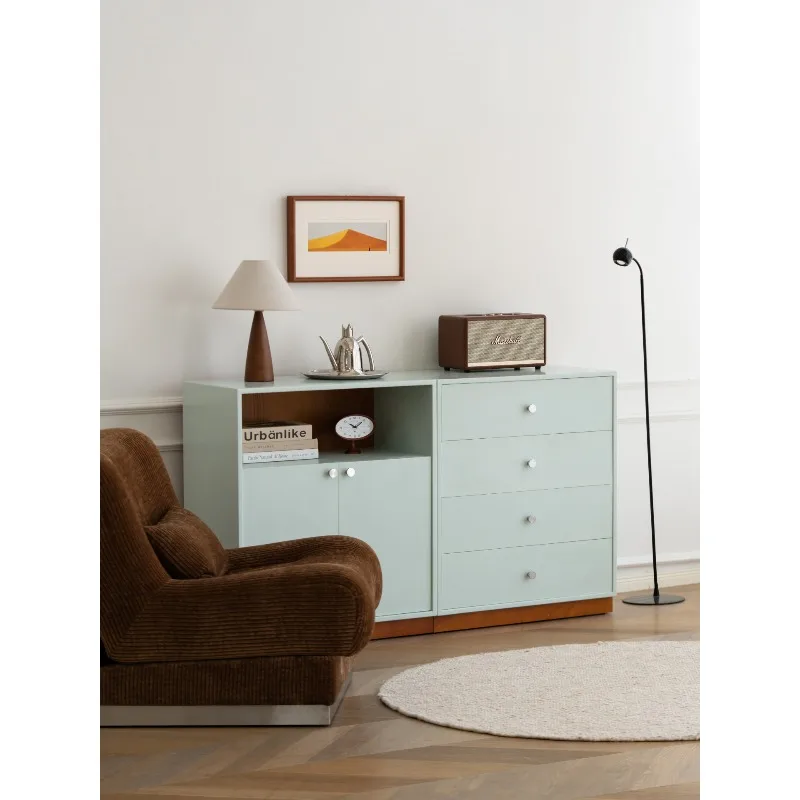 four-chest cabinet solid wood wall side cabinet, living room side cabinet, drawer cabinet, color chest cabinet module cabinet