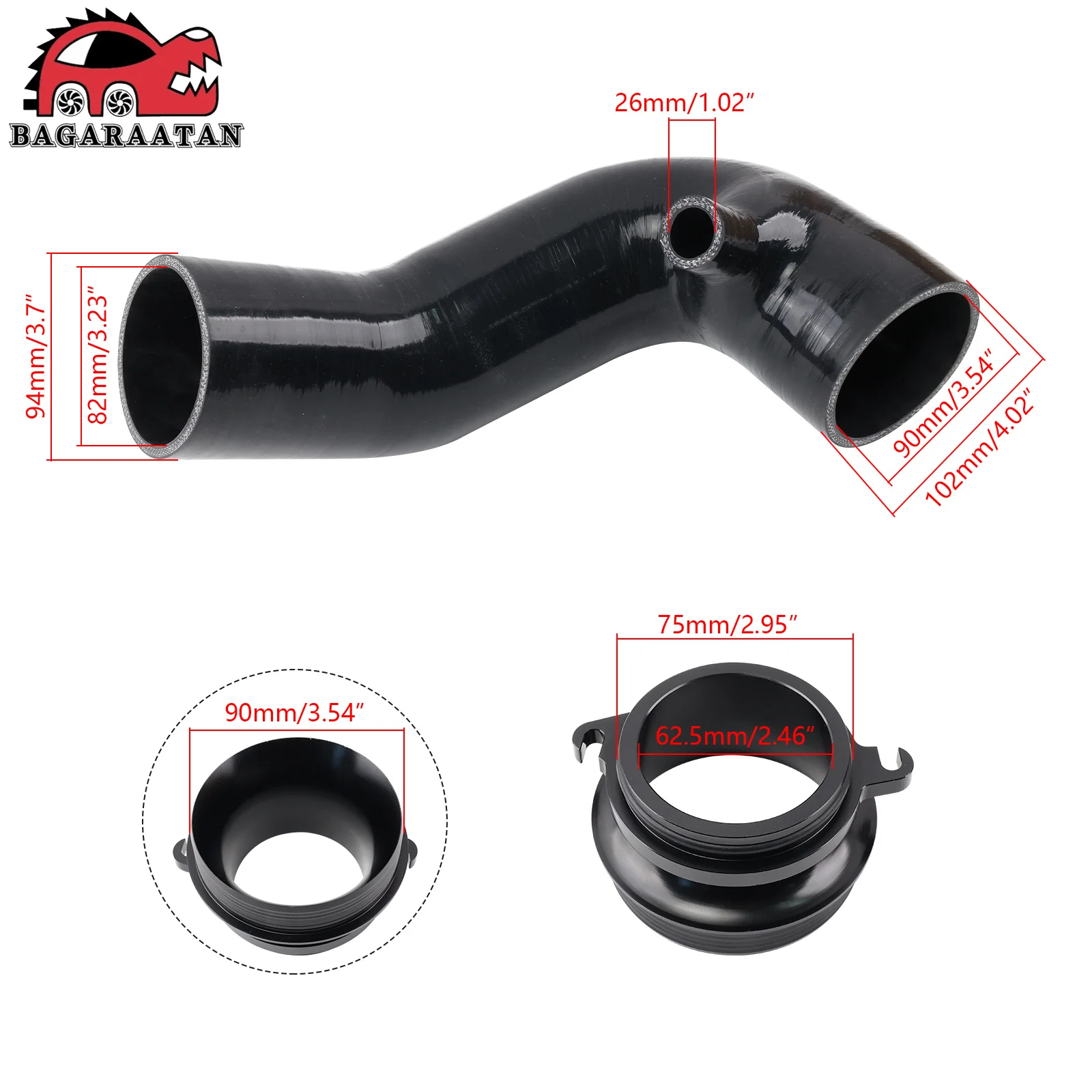 for Volkswagen Arteon R Golf MK8 Clubsport S Golf MK8R T-ROCR TiguanR Turbo Intake Hose Elbow Silicone for Audi S38Y SQ2 EVO