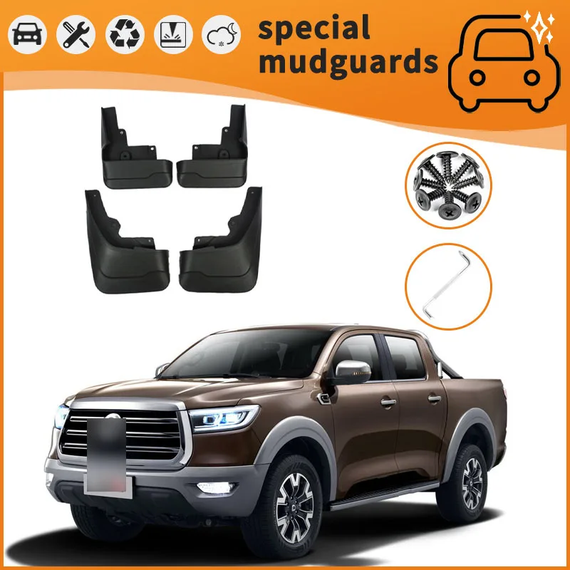 

For 19-24 Great Wall Cannon Poers Mudguards Fender Mudflaps Front Rear Flares Splash Guards Cover