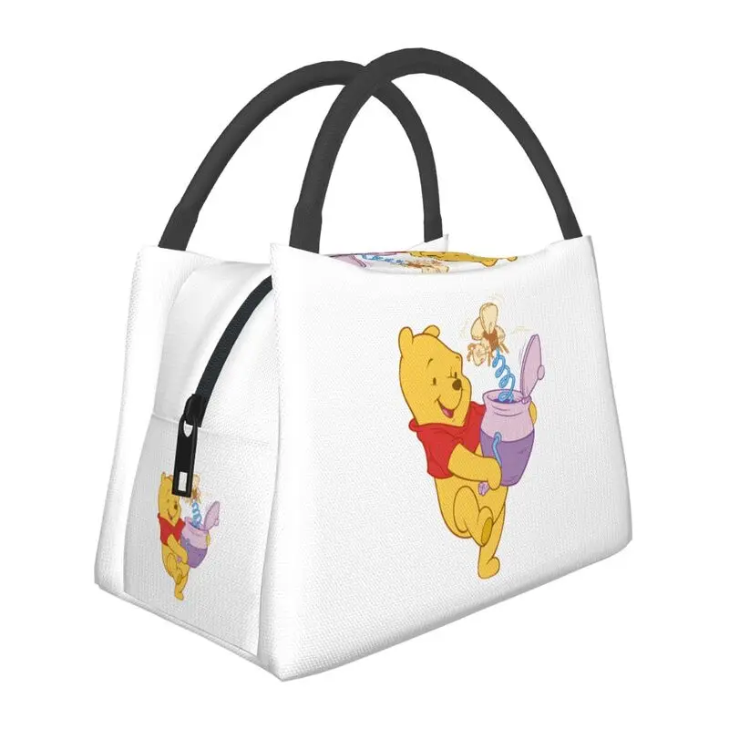 

Animation Cartoon Winnie The Pooh Resuable Lunch Boxes for Women Multifunction Thermal Cooler Food Insulated Lunch Bag