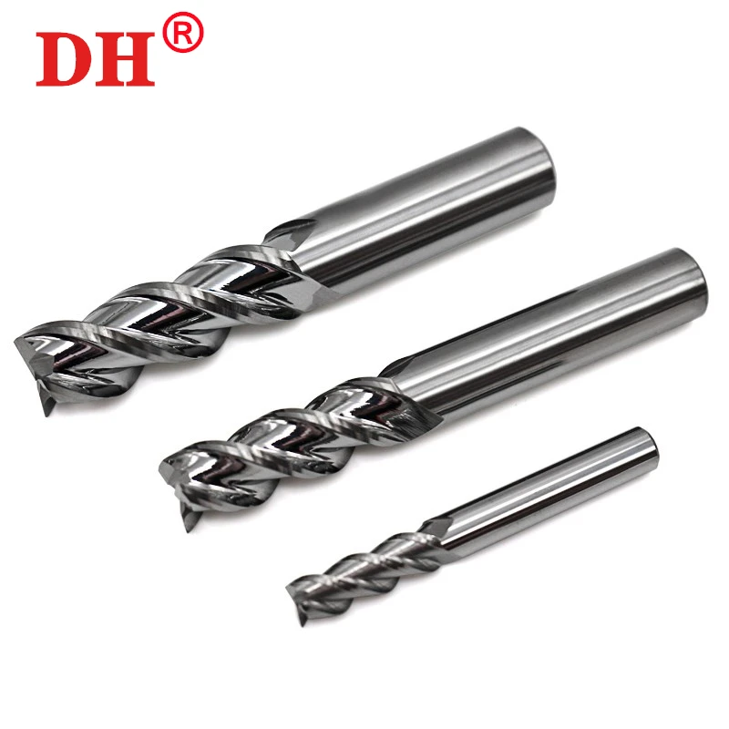 Milling Cutter Alloy Coating Tungsten Steel Tool Aluminum Cnc Maching Hrc55 3 Blade Endmill Milling Cutter Woodding Tools