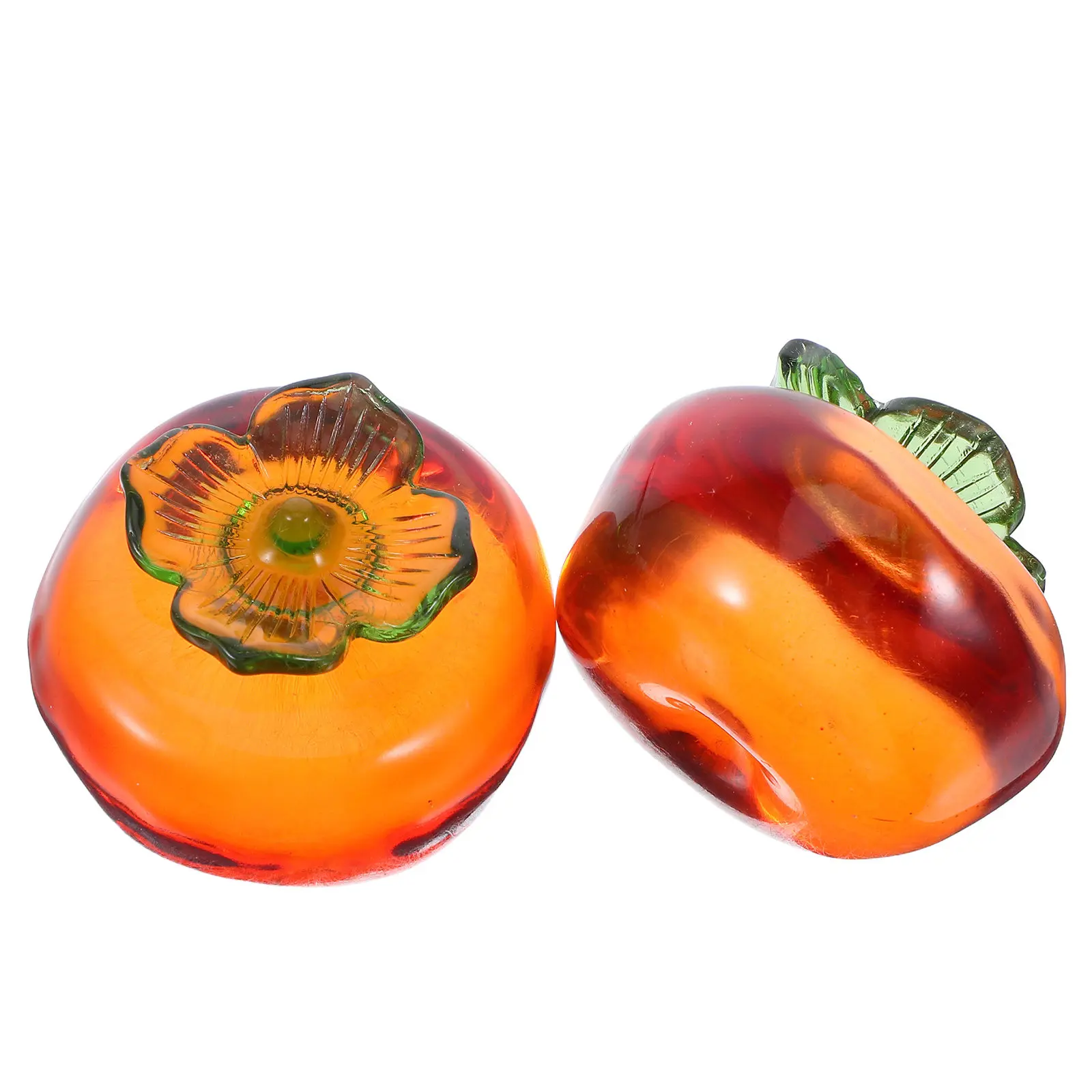 2Pcs Sophisticated Persimmon Crystal Paperweight Compact Portable Weight for Office Desk Calligraphy Sewing Pattern Making Study