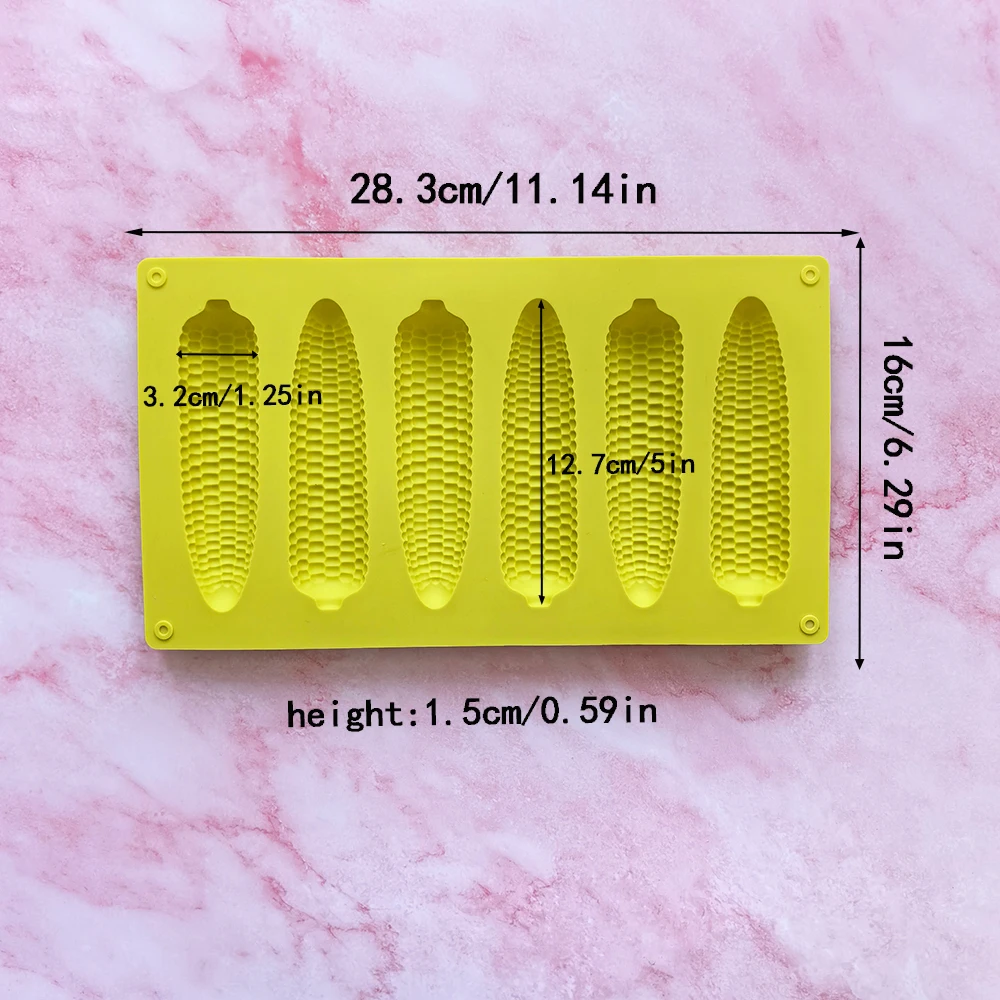 Corn stick silicone baking mold, 6-chamber corn shaped ice grid silicone mold suitable for bread, DIY non stick cake baking tray