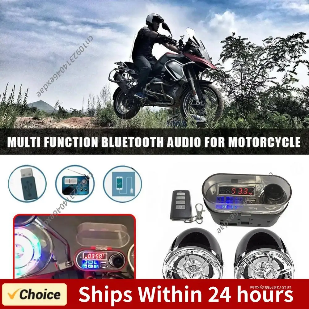 

12-вольтовая мотоциклетная аудиосистема с двумя динамиками на руль, водонепроницаемая, стереодинамики, USB-зарядка, Bluetooth-совместимость