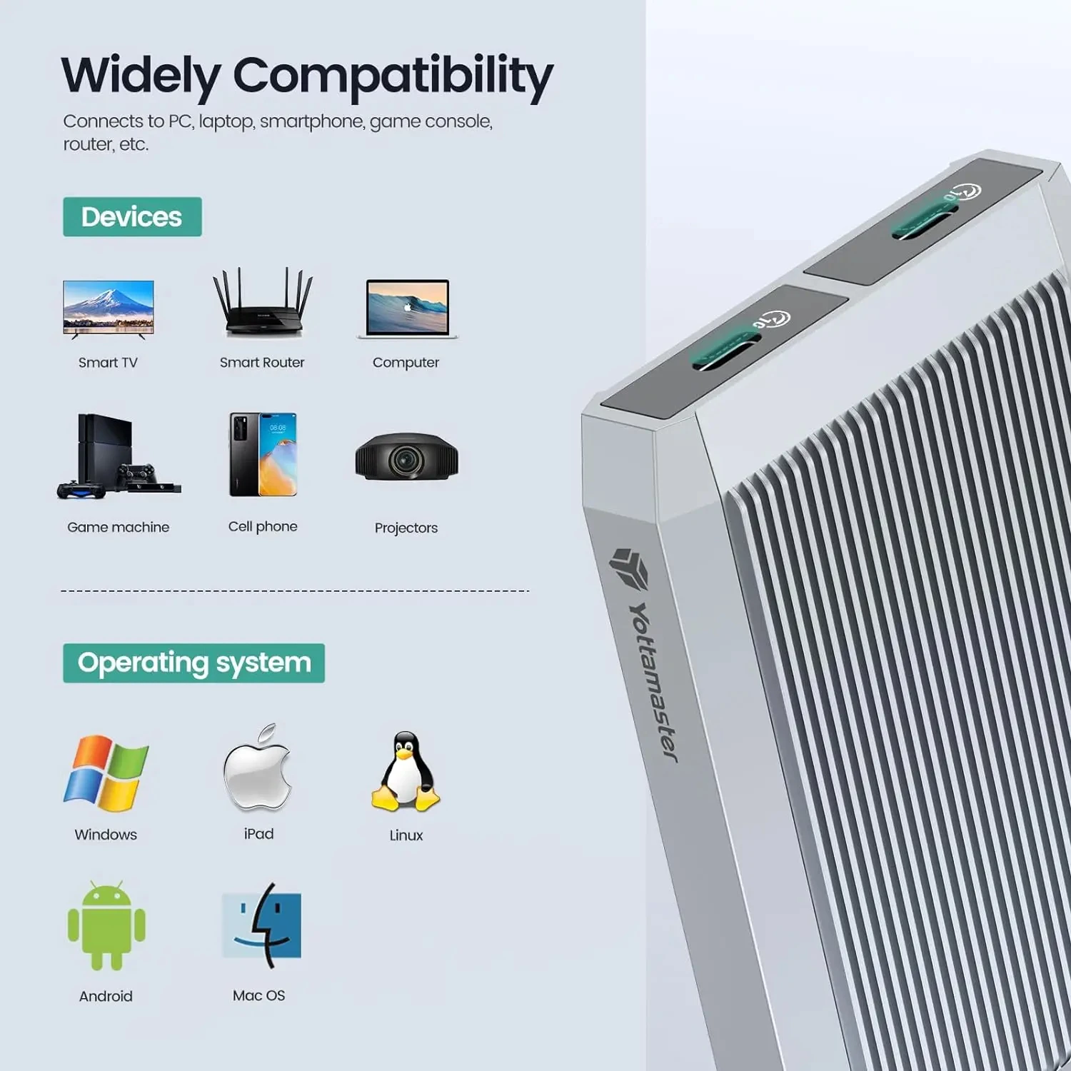 Yottamaster 10Gbps SSD الضميمة أداة مجانية Dual Bay M.2 NVMe 2 Bay USB3.2 Type C NVMe PCIE 6Gbps SATA حافظة القرص الصلب الخارجي