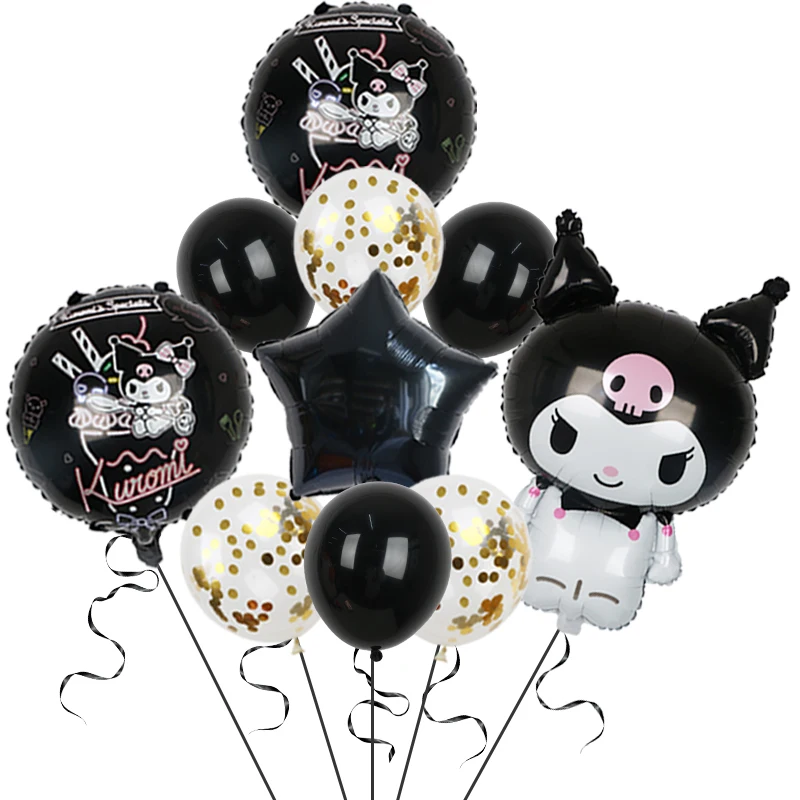 10pcs Cartoon Sanrio Cute Kuromi My Melody Cinnamoroll Foil Balloon 32 Inch Number Set Children\'s Birthday Party Decorative Toys