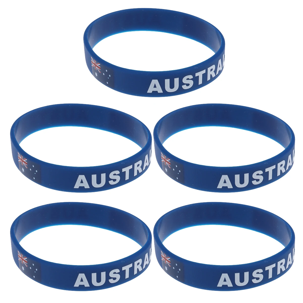 

5pcs Silicone Wristbands Country Flag Printed Cheer for Your Nation Durable Comfortable Sports Games International Matches Fans