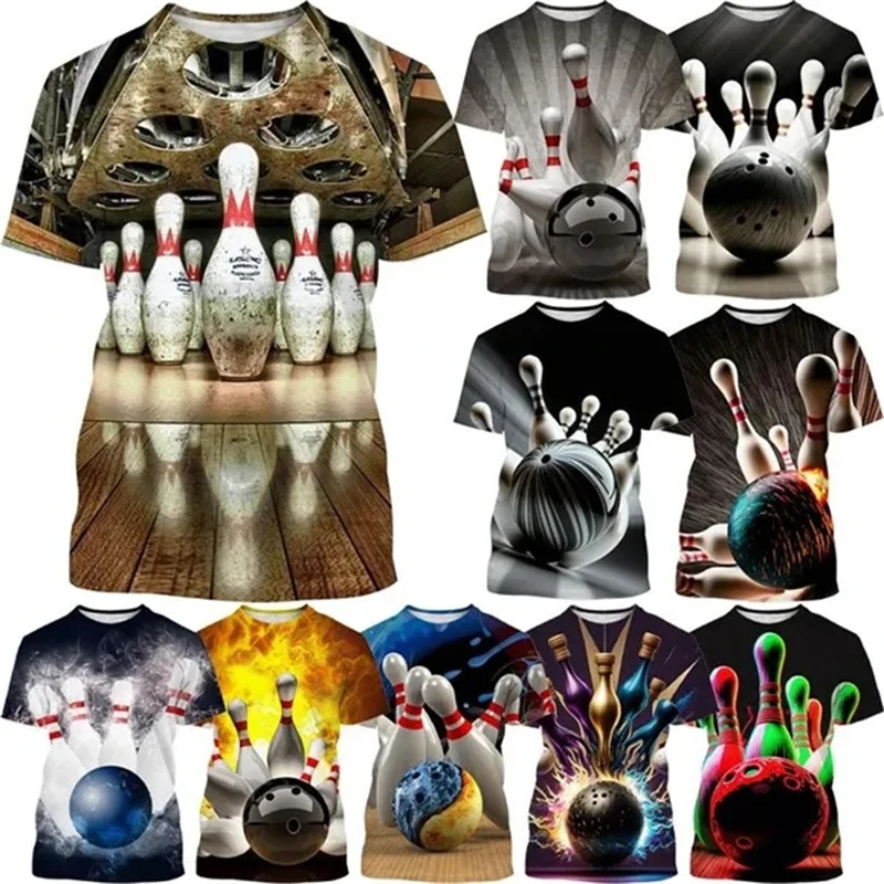 3D Printed Bowling Jersey Tees Summer Causal Short Sleeve Tops O Neck Oversized Streetwear Men's Clothing Oversized T Shirt