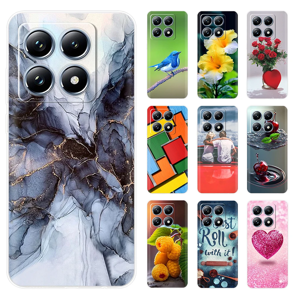 Mobile Phone Bag Case For Xiaomi 14T Pro Soft Clear TPU Painted Silicone Back Cover For Xiaomi 14T 14 T Protective Shell Fundas