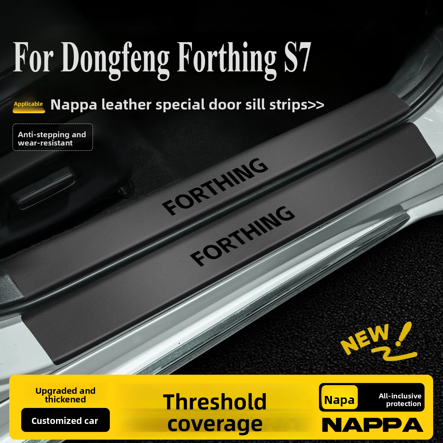 For Dongfeng Forthing S7 2024 2025 2026 Door Sill Protector Sticker Welcome Pedal Anti-scratch Car Modification Accessories