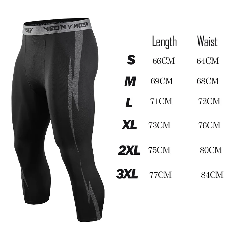 2023 Athletic Bodybuilding Leggings Breathable Elastic Waist 3/4 Compression Pants Lightning Design Quick Dry Running Tights