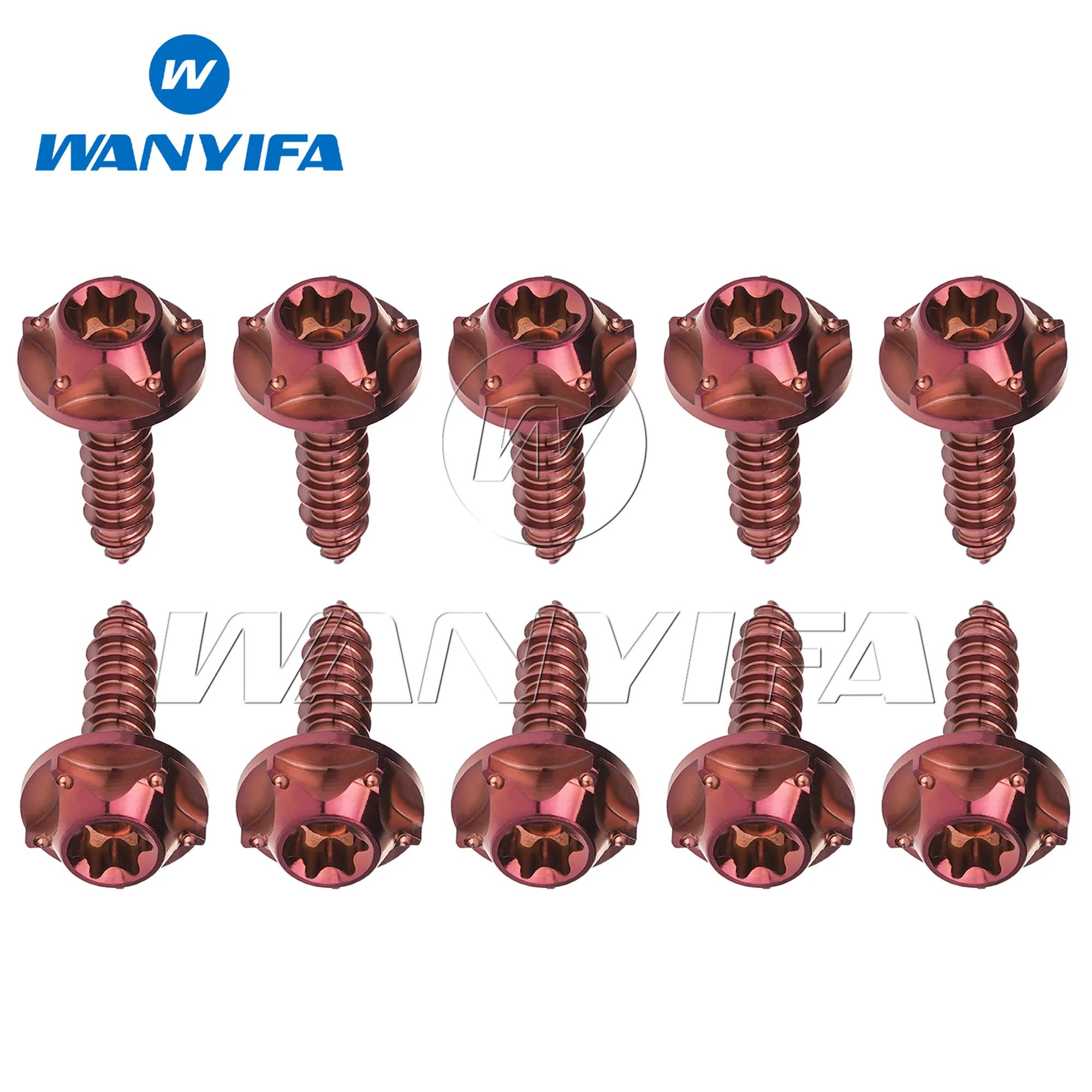 Wanyifa GR5 Titanium Alloy M4/M5x15mm Self-Tapping Screws Fasteners for Motorcycle Body Modifications 4/10PCS
