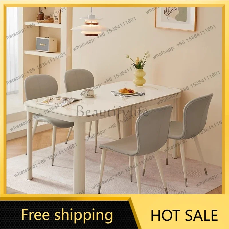 LJY Romantic Girl Dining Table Luxury Nordic Comfortable Adult Restaurant Table Reception Lounge Designer Muebles Home Furniture