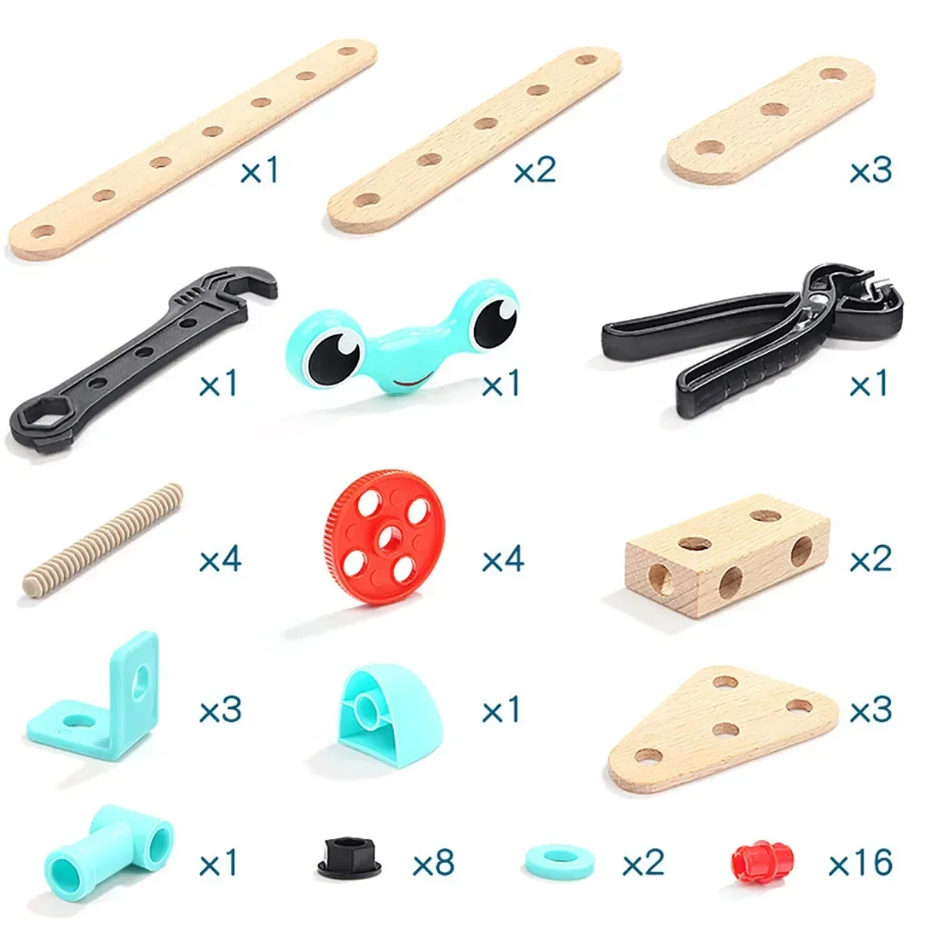 Funny DIY Children Pretend Role Play Combination Disassembly Screw Nut Repair Tool Box Assembly Classic Kid Educational Boys Toy