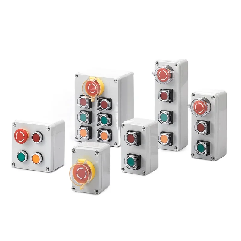 Button Switch Control Box Handheld Customized Electrical Control Box Emergency Stop Start Indicator Light Power Waterproof Case