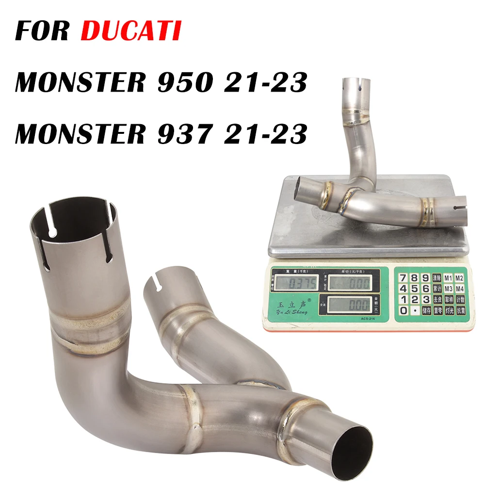 

For DUCATI MONSTER 950 937 21-23 Motorcycle Exhaust Mid Link Pipe Muffler Escape Stainless Steel Connect Tube