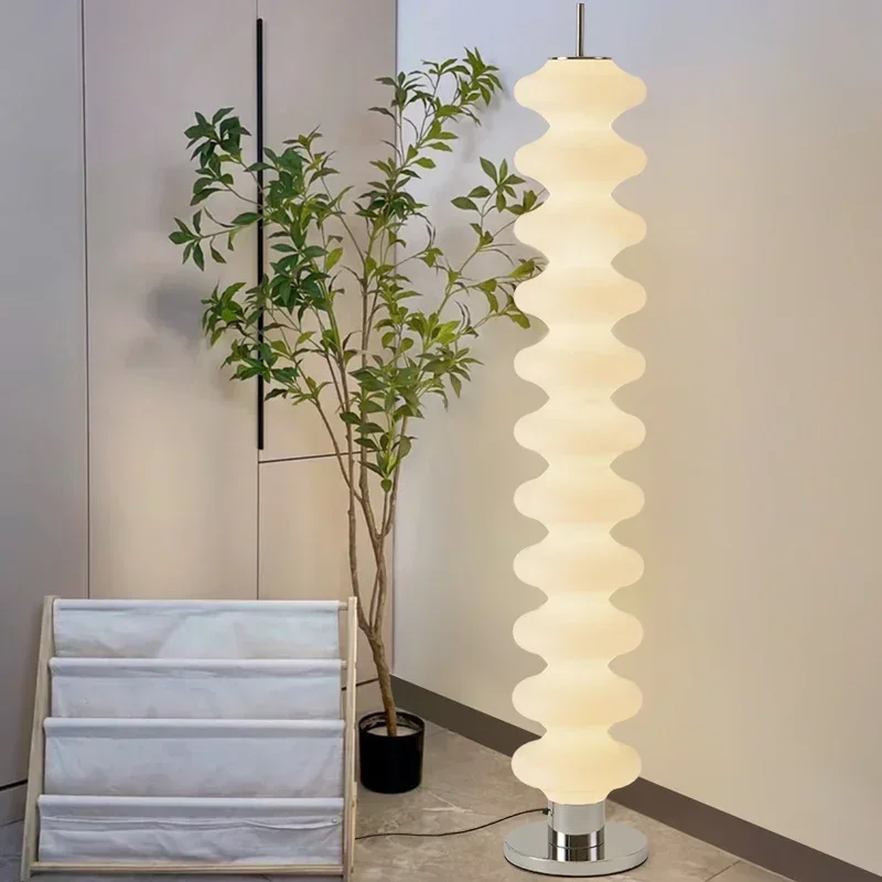 الحديثة LED السكر القرع مصباح أرضي غرفة المعيشة غرفة نوم كريم نمط الديكور أجواء ضوء مادة الاكريليك مصباح أرضي عمودي