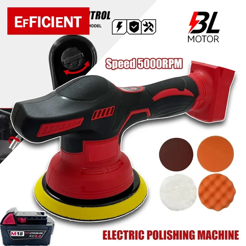 

Cordless Polisher 8 Gears Digital Display Electric Polisher Car Waxing Auto Polishing Machine Lithium For Milwaukee 18V Battery