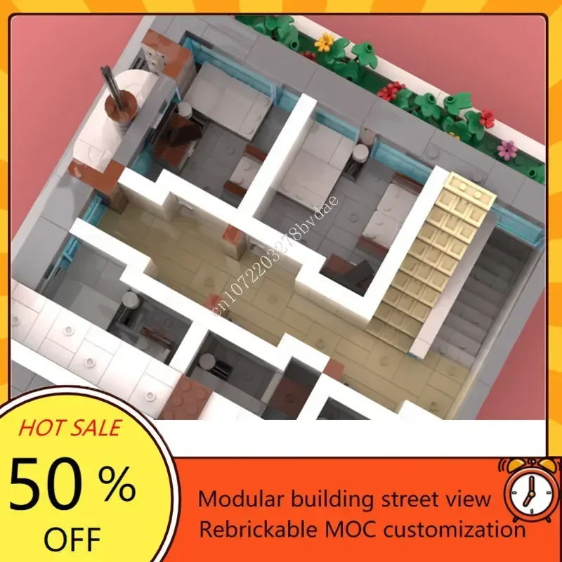 Sonnenschein Hotel modulare Moc kreative Straßen ansicht Modell Bausteine Architektur DIY Bildung Montage Modell Spielzeug Geschenke