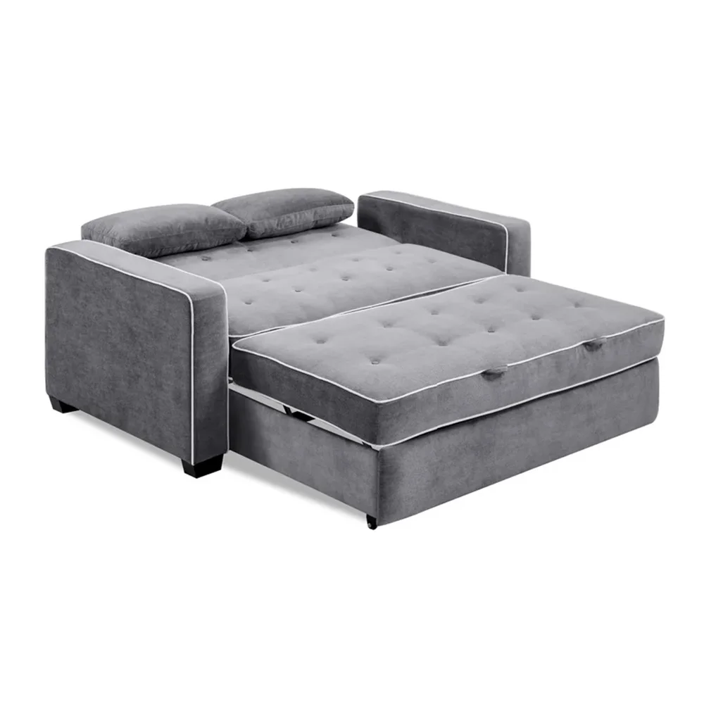 Baihai Luxury Modern Grey Leather Sofa Bed Living Room Velvet Multiple Sofa Folding Sofa Wall Bed