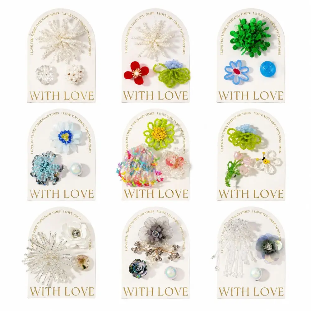 3Pcs/set Flower Bead Chain Crystal Shoe Charms Sparkling Tassel Pearl Heavy Work Shoe Clips Handmade Elegant Jelly Shoes Charm