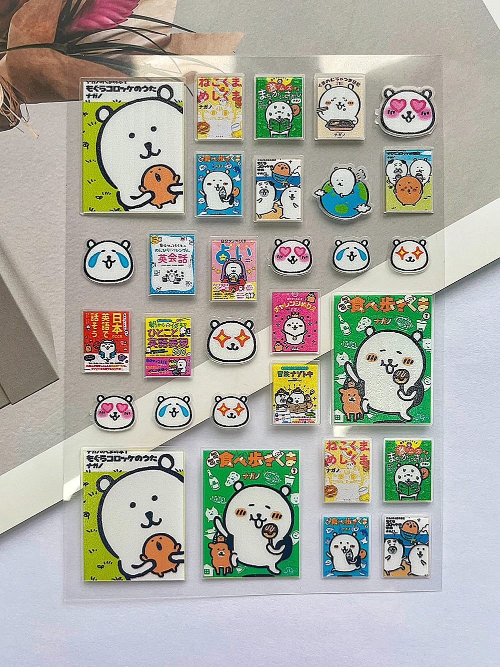 Kawaii Joke Bear naklejki przezroczyste wodoodporne album do scrapbookingu Diy naklejki dekoracje estetyczne artykuły papiernicze prezenty naklejka na paznokcie z pcv