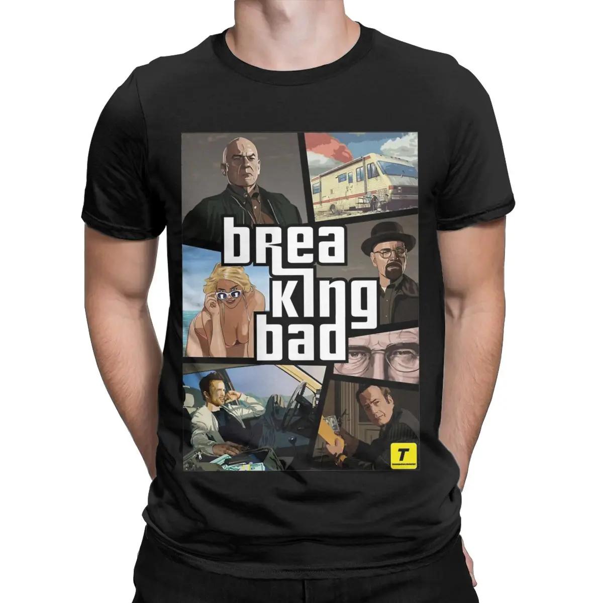 Men T-Shirt Breaking Bad Novelty 100% Cotton Tee Shirt Short Sleeve T Shirt Crewneck Clothing Plus Size