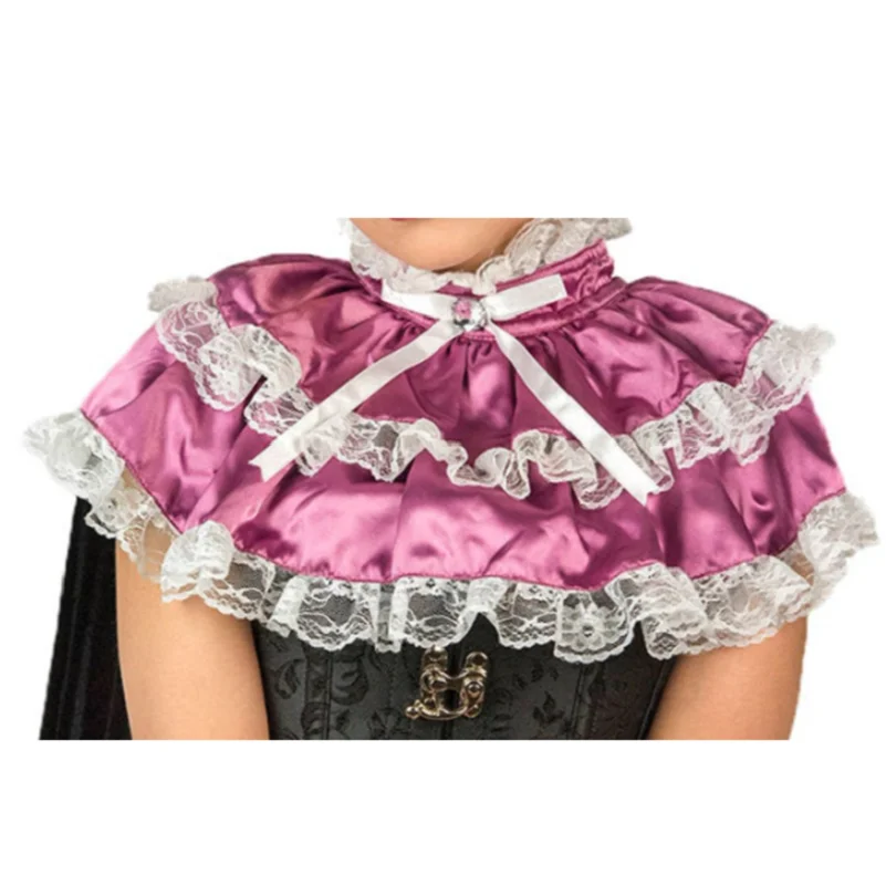 Multicolor Adult Giant Baby Girl Black Thin Satin Maiden Shawl Role Playing Gothic Medieval Dress Shawl Customization