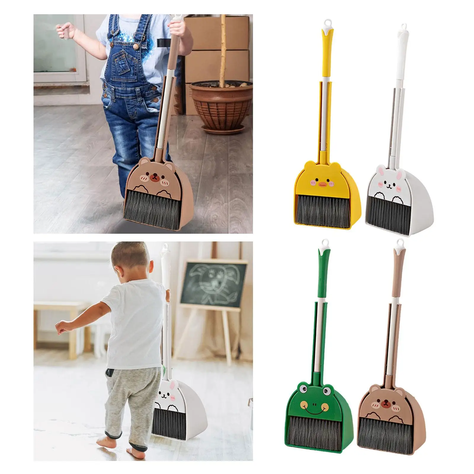 Mini Broom with Dustpan Cleaning Toys Gift Creative Pretend Play Toy Cleaning Sweeping Play Set for Boys Kids Age 3-6 Girls