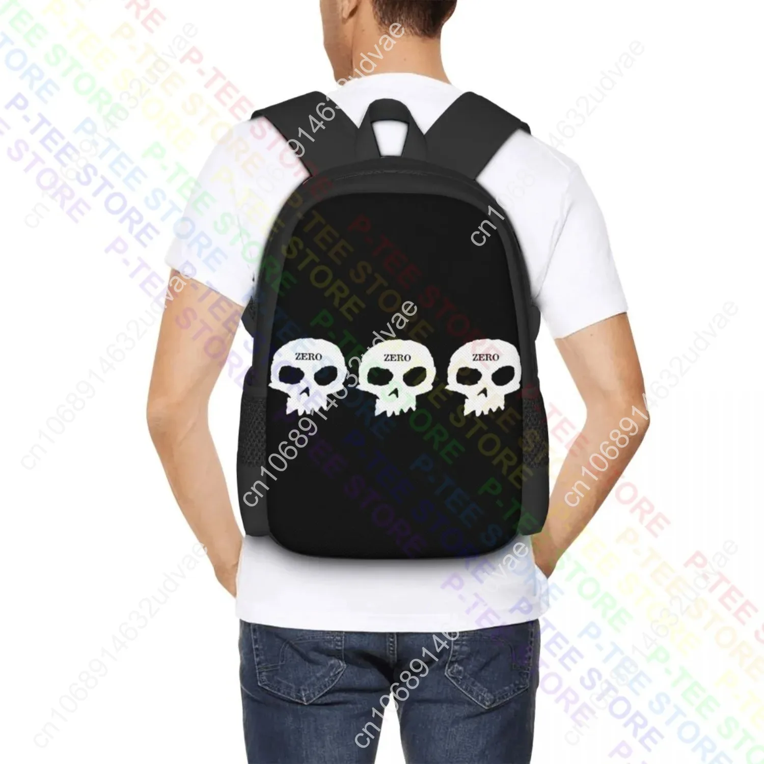 Zero Skateboards 3 SkullBackpack Large Capacity Bookbag School Sport Bag