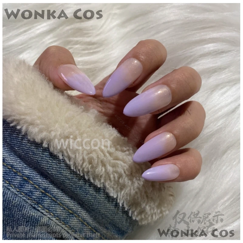 10 pezzi Press On Nails Gioco Genshin Impact Yumemizuki Mizuki Cosplay Unghie finte disegnate a mano per ragazze Donna Regali personalizzati