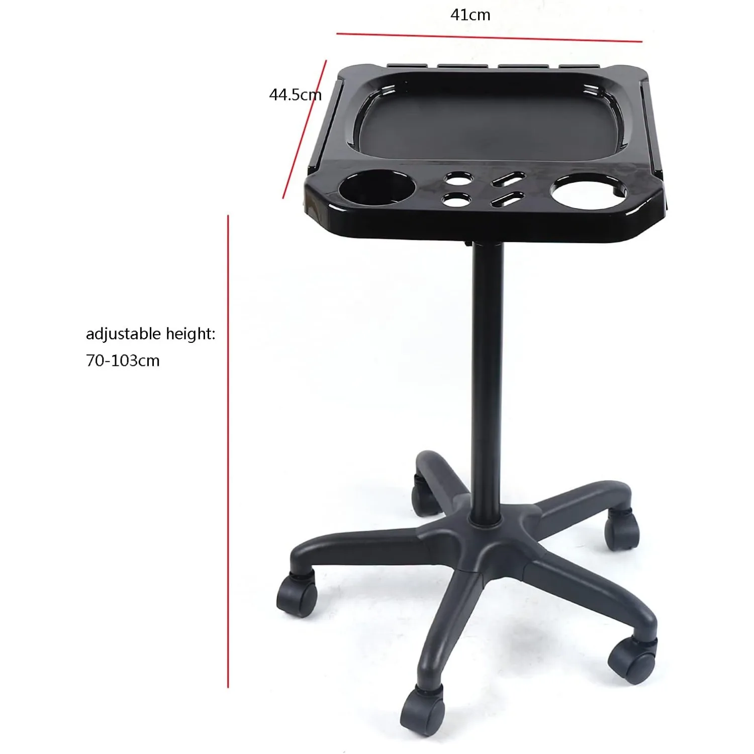 살롱 트레이 카트 조절 가능한 바퀴 달린 살롱 트레이 타투 트레이 롤링 트롤리 미용 도구 헤어 스타일리스트 보관 트롤리