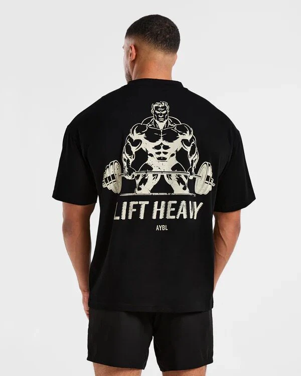 Y2k Summer GYM AY 2026 BL American Men's Extra Large T-Shirt Fitness Sports Training Cotton Round-neck Short Sleeve Shirt