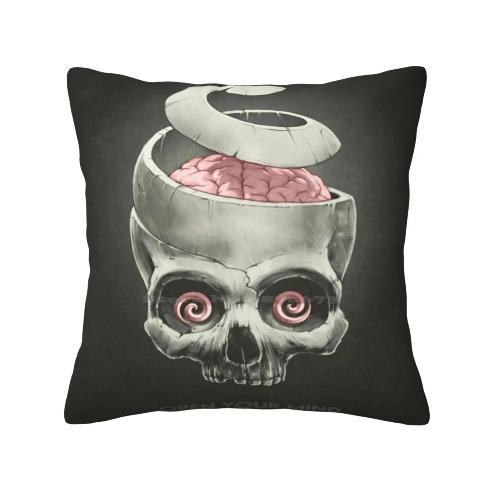 Open Your Mind! Fashion Sofa Throw Pillow Cover Pillowcase Skull Brain Mind Spiritual Energy Open Eyes Evolution New World Truth