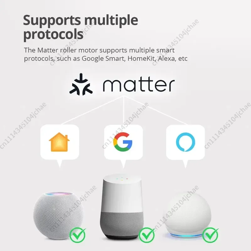 EE  Matter Over WiFi Electric Roller Shade Motor Plug-In Motor for 17 25 28mm Tube Alexa HomeKit Google Home