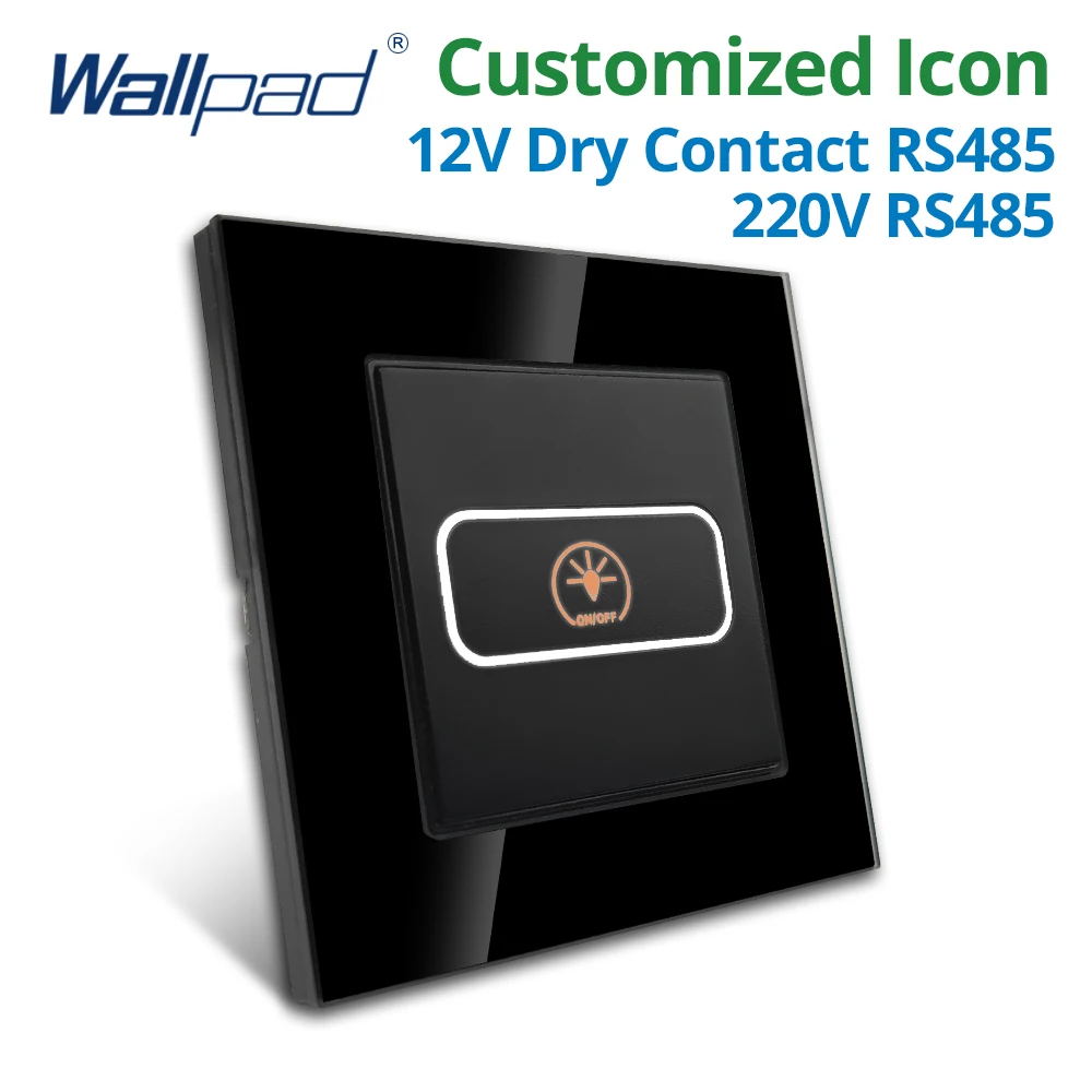 

Wallpad 1 2 3 4 Gang Gentle Click Wall Light Switch With LED Indicator DC12V Dry Contact AC110-220V RS485 Customized Icon