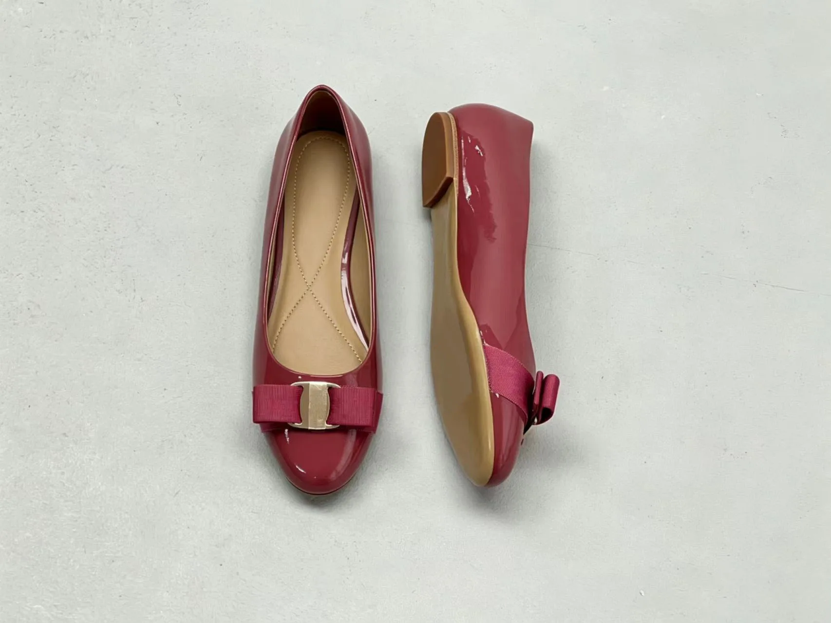 

Women's Ballet Flats Bow Metal Buckle