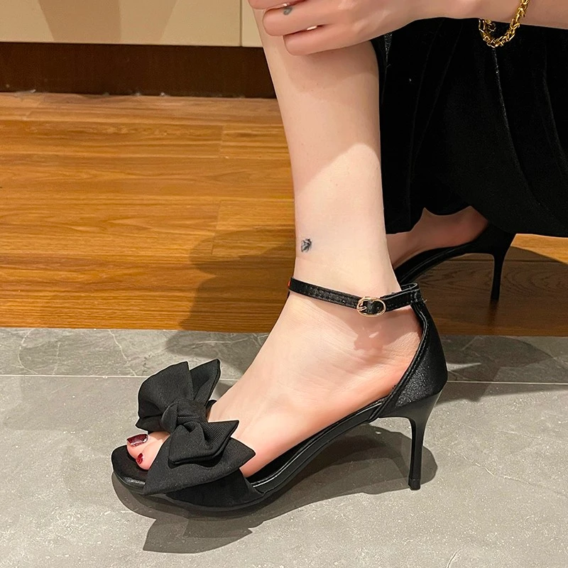 Shoes Bow-knot Pumps Women High Heels 2024 Fashion Women Thin Heels Lady Stiletto Shoes Wedding Shoes Classic Pumps Footwear