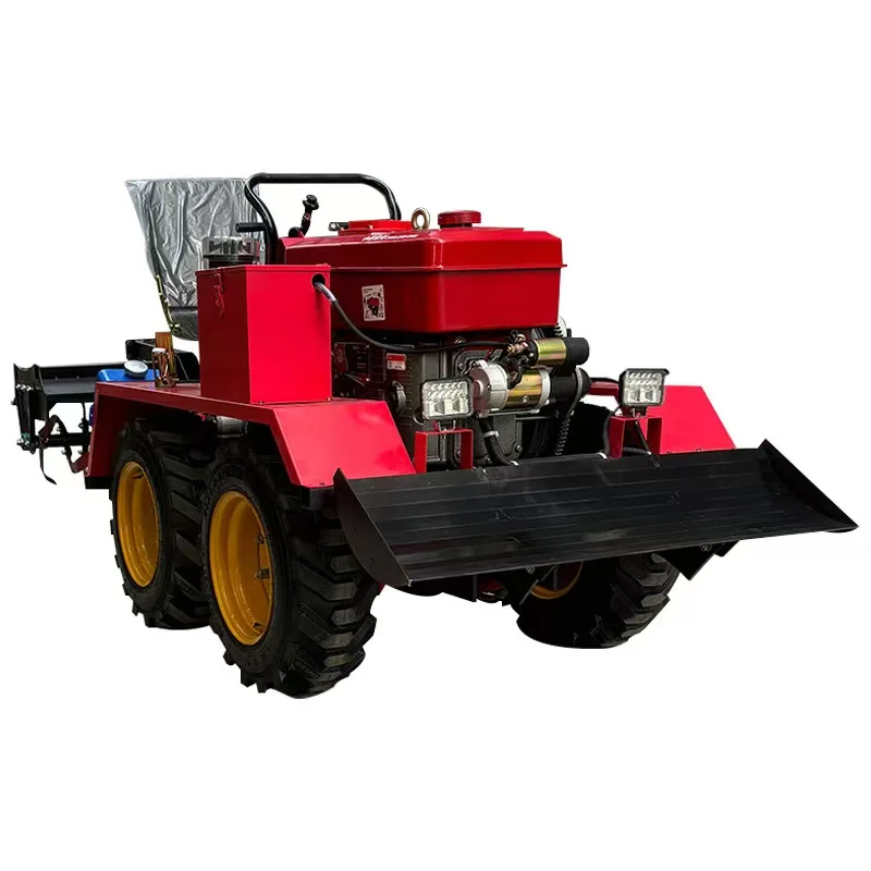 With excavator Mini Crawler Tractor Agricultural Machinery Bulldozer Equipment Mini Crawler Cultivator for Sale
