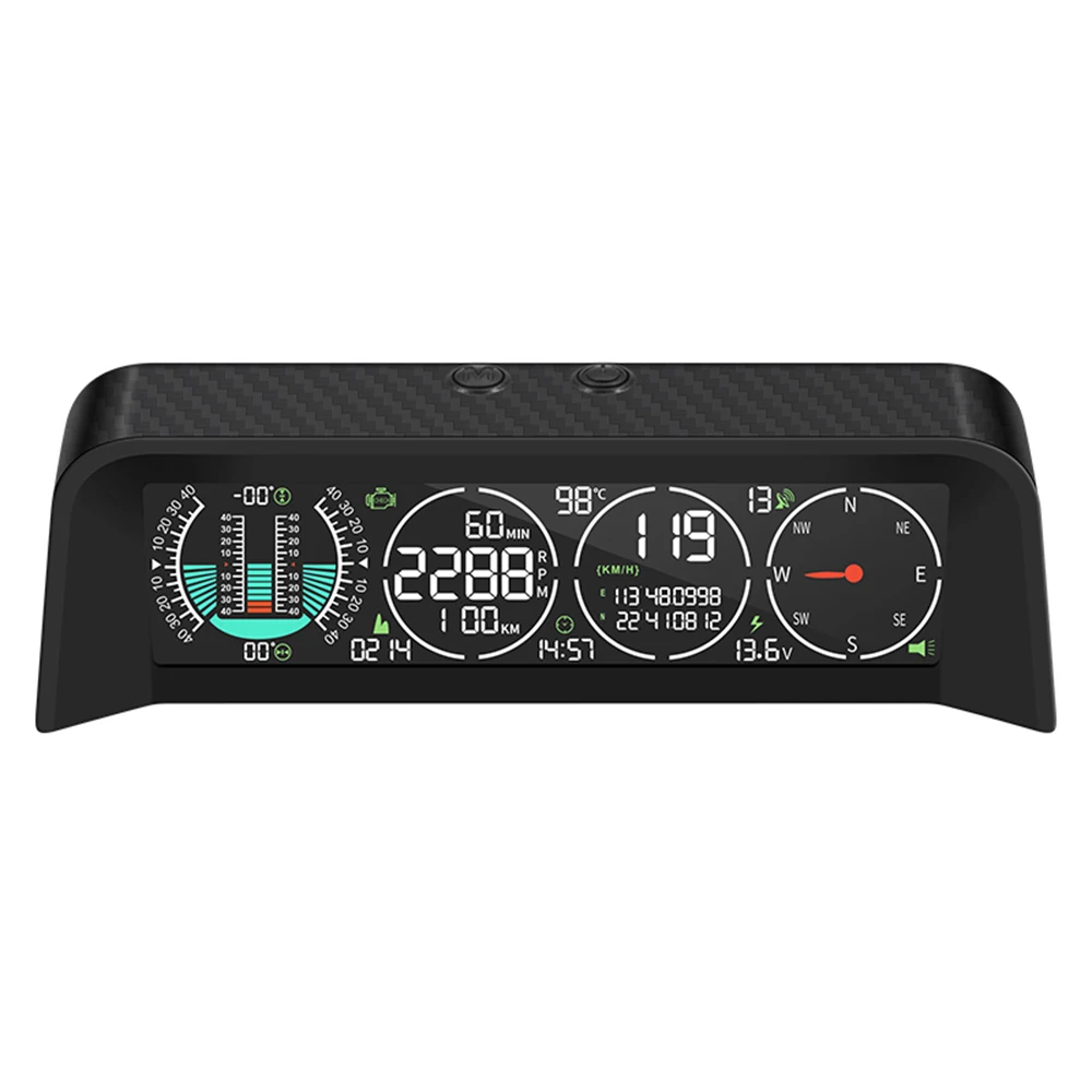 X92 Car Intelligent Head-up Display Digital Speedometer Compass HUD Smart Inclinometer GPS Tire Pressure Monitor LCD Didplay