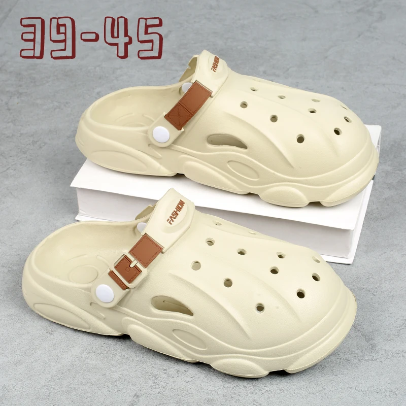 

Летние модные сандалии, непромокаемые тапочки, мужская обувь, уличные шлепанцы, садовая обувь на мягкой подошве, сабо, пляжные сандалии из ЭВА, домашние тапочки