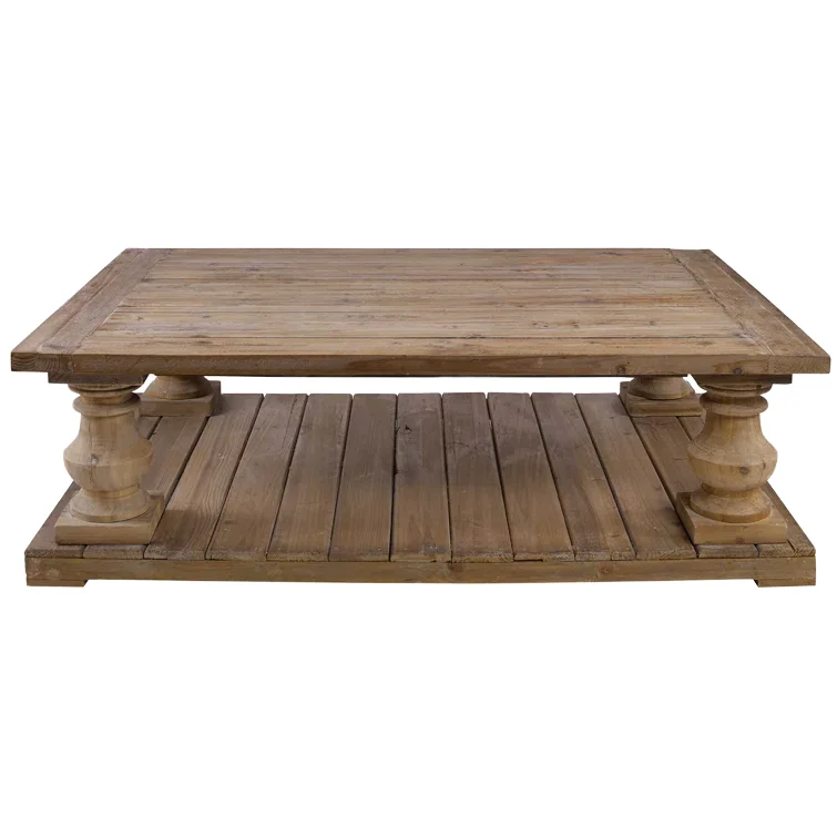 xx-Reclaimed Wood Rectangular Coffee Table Solid Wood Living Room Furniture for Home Use^