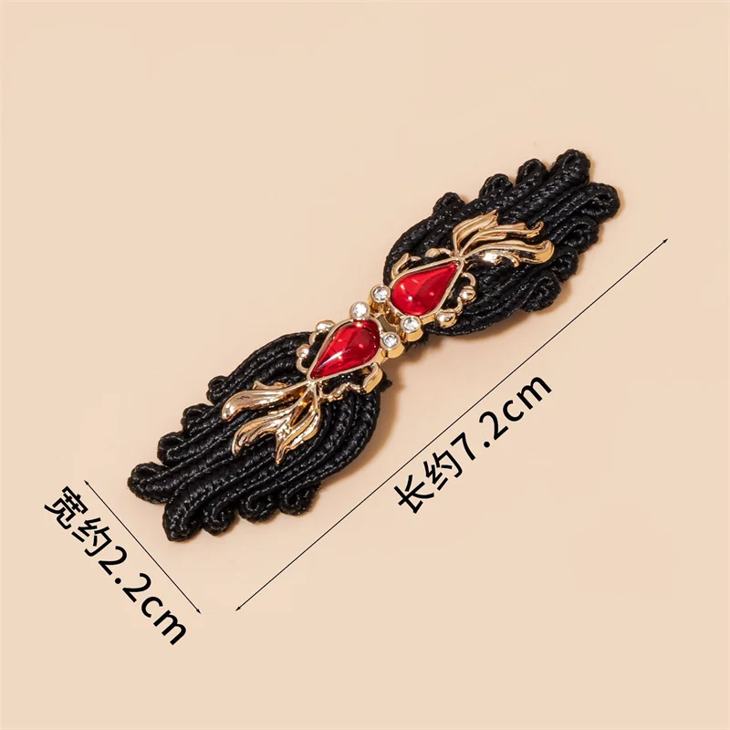 5pcs Traditional Chinese Knot Buttons Goldfish Metal Clasps for Qipao Hanfu Wedding Dress Vintage Costume