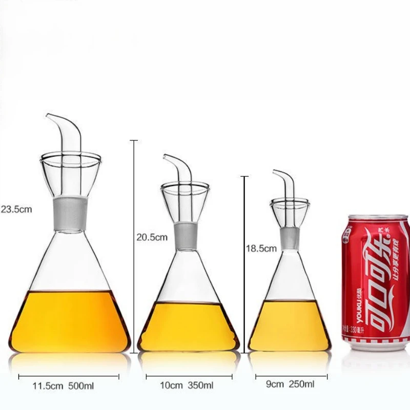 Olla de aceite de cocina con boquilla, botella de condimento a prueba de fugas, botella de vinagre, aceite de sésamo, botella de condimento de comida occidental para el hogar